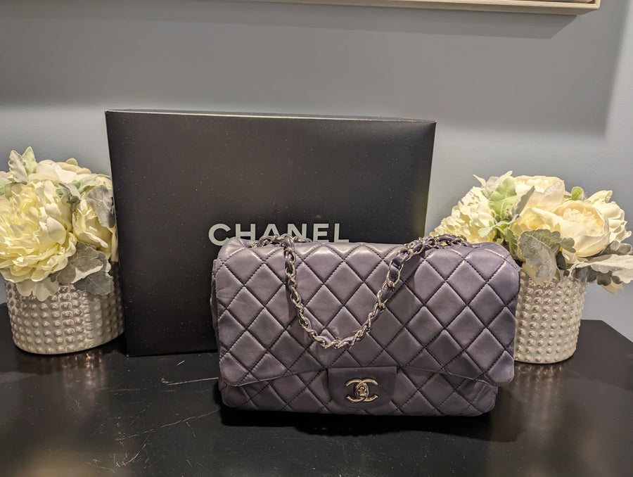 Chanel Lambskin Quilted Jumbo Single Flap- Anthracite