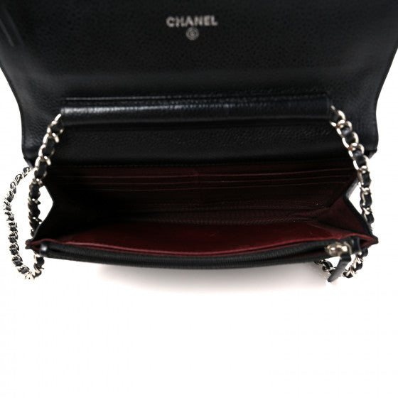 Chanel Caviar Quilted Wallet on Chain - Black