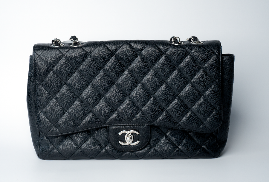 Chanel Caviar Quilted Jumbo Single Flap - Black