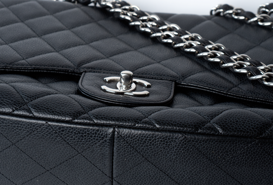 Chanel Caviar Quilted Jumbo Single Flap - Black