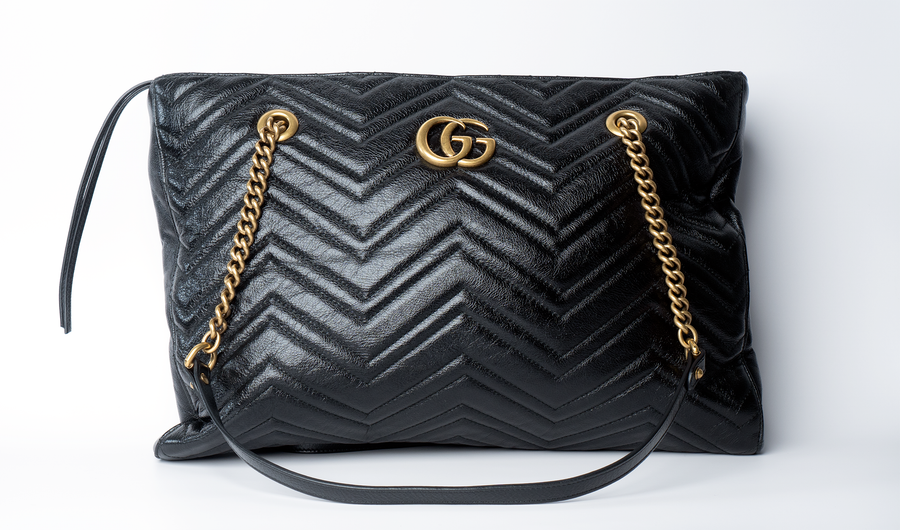 Gucci GG Medium Marmont Matelasse Slim Tote- Black