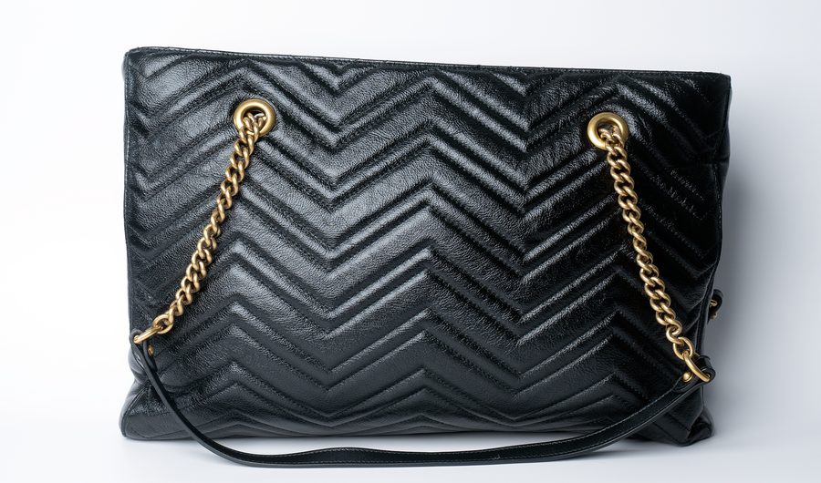 Gucci GG Medium Marmont Matelasse Slim Tote- Black