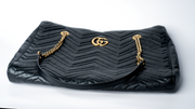 Gucci GG Medium Marmont Matelasse Slim Tote- Black