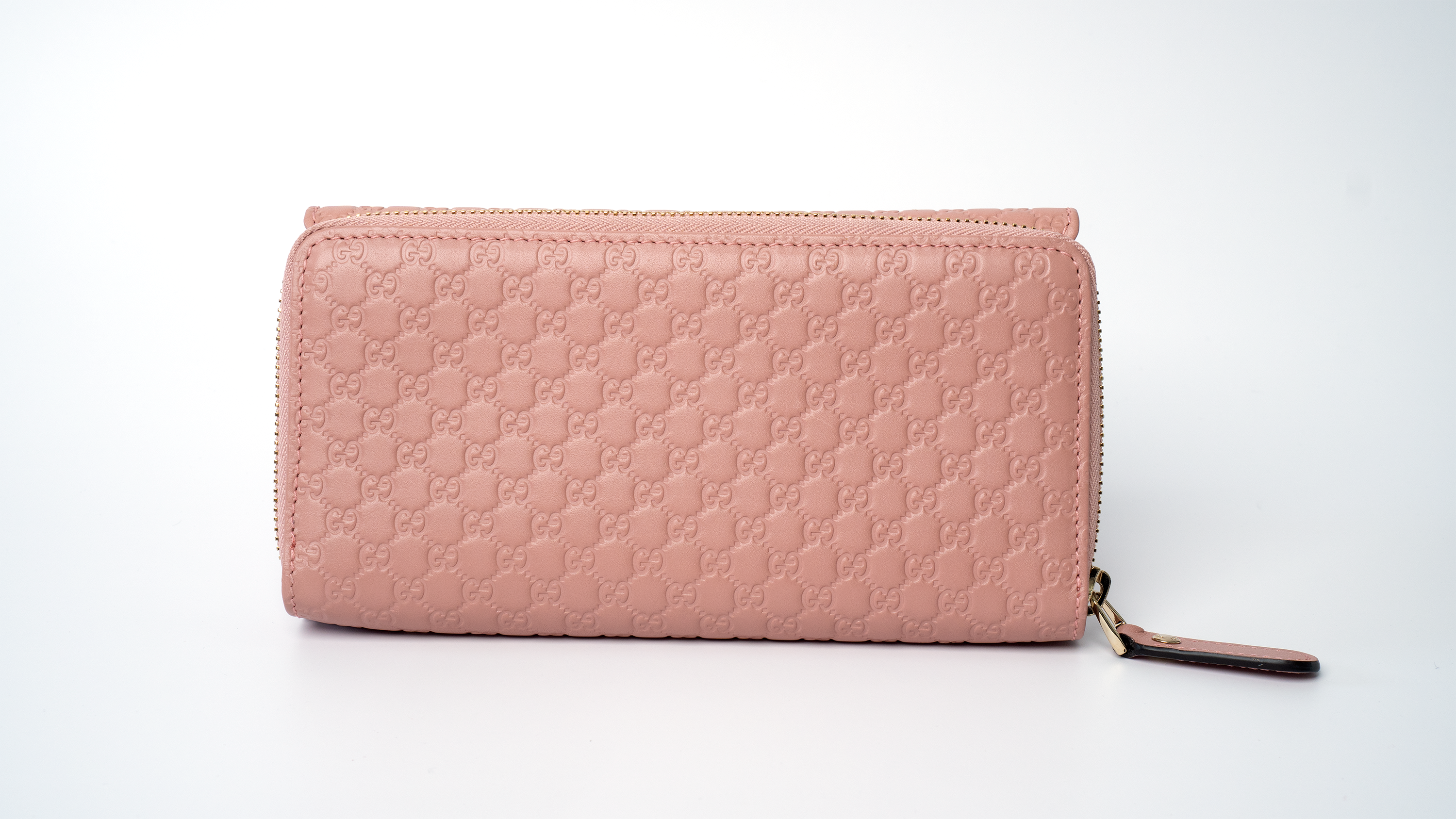 Gucci Mauve: Leather Monogram Envelope Snap Enclosure