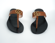 Gucci Calfskin GG Marmont Thong Sandals