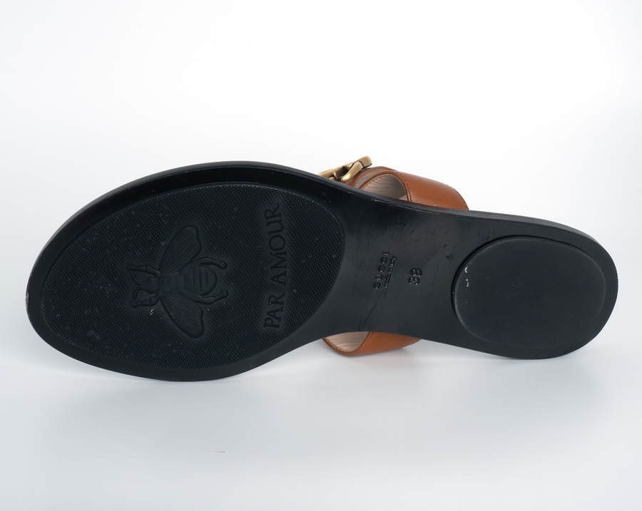 Gucci Calfskin GG Marmont Thong Sandals