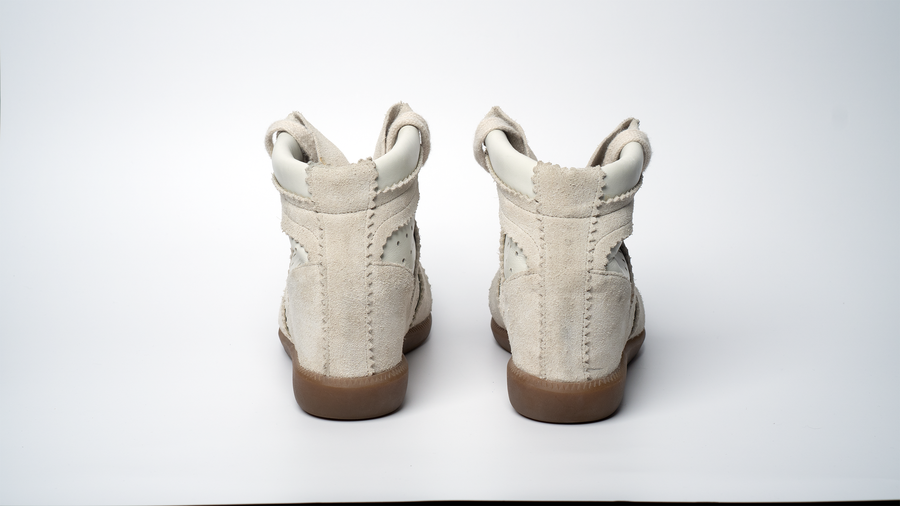 Isabel Marant  Bobby Wedge Suede Sneaker- Cream
