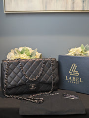 Chanel Caviar Quilted Jumbo Single Flap - Black