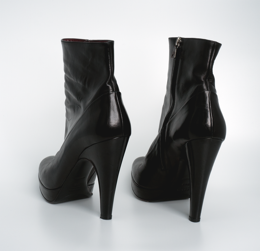 Prada Black Leather Booties