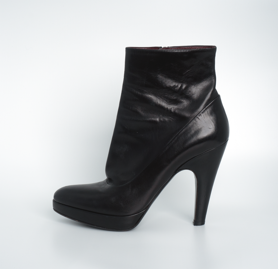 Prada Black Leather Booties