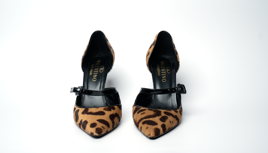 Valentino Leopard Print Kitten Heel