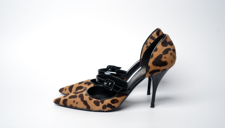 Valentino Leopard Print Kitten Heel