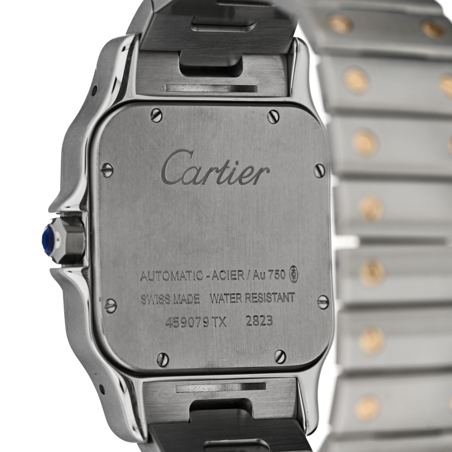 Stainless Steel 18K Yellow Gold 32mm Santos De Cartier Galbee Automatic Watch