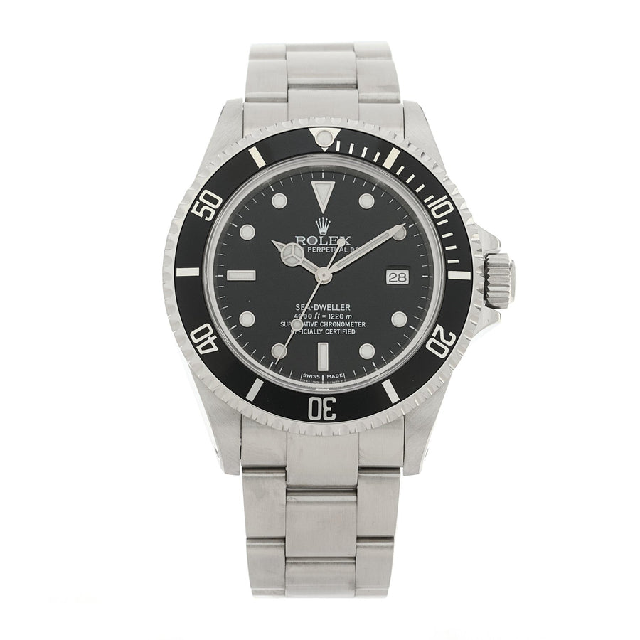 Rolex: Stainless Steel 40mm Sea-Dweller Oyster Perpetual Watch Black 16600