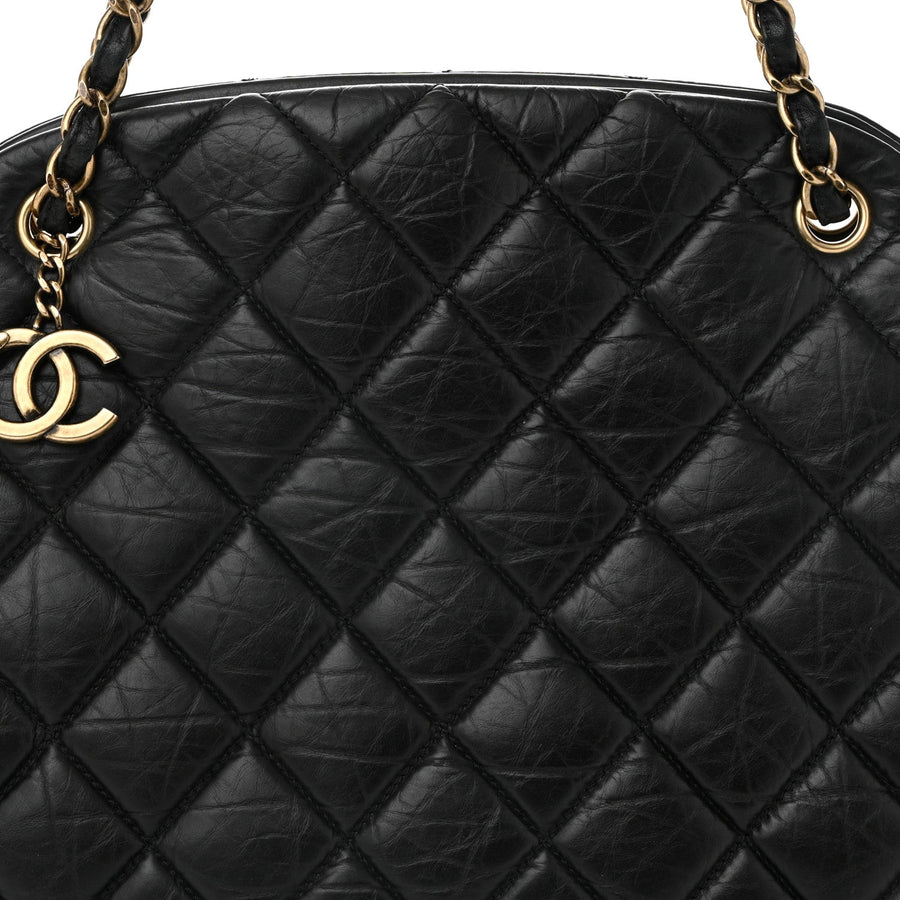 Chanel Aged Calfskin Leather Mademoiselle Bowling Bag