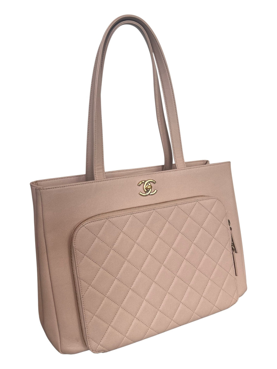 Caviar Quilted Large Business Affinity Shopping Bag