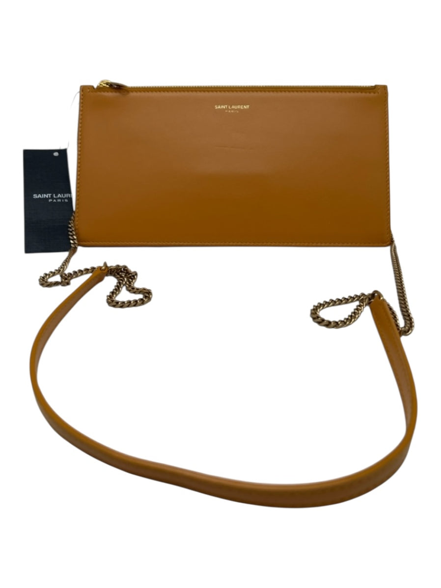 Yves Saint Laurent
Dark Yellow Leather Double Pouch on Chain Crossbody Bag