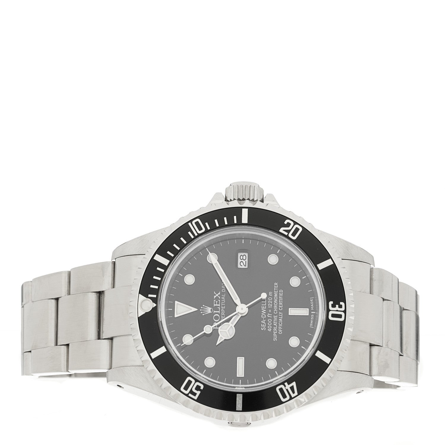 Rolex: Stainless Steel 40mm Sea-Dweller Oyster Perpetual Watch Black 16600